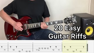 20 Guitar Riffs for Beginners with Tabs [upl. by Vadnee]