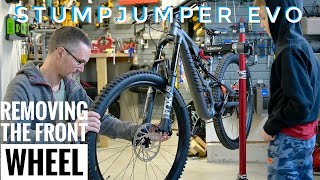 Specialized Stumpjumper Evo Comp Alloy Removing The Front Wheel [upl. by Knick]