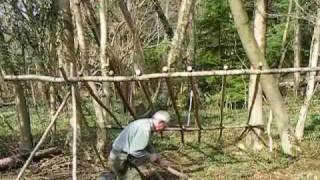 bushcraft survival long term wilderness shelter part 2 of 7 building the shelterwmv [upl. by Gaultiero]