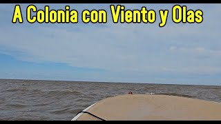 Con mal tiempo olas y viento cruzamos a colonia en lancha les mostramos el video en tiempo real [upl. by Alusru]