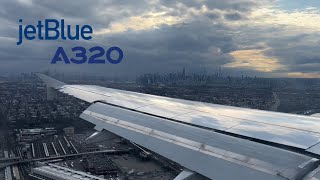 Landing in New York LGA JetBlue Airbus A320 scenic NYC view ￼ [upl. by Sivatco492]