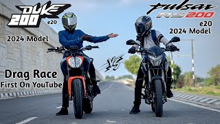 KTM Duke 200 Vs Pulsar NS 200  Drag Race [upl. by Yeclehc104]