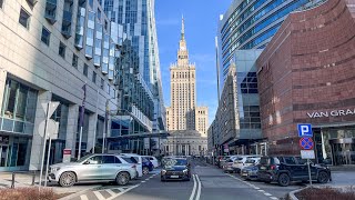 Walking Tour Downtown  Warsaw City Poland 4K 60fps City Walk  Travel Walk Tour [upl. by Marius]