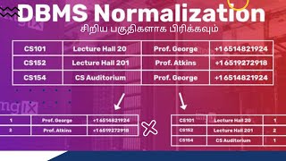 Normalization Concept DBMS tamil class part 1 [upl. by Aihselef473]