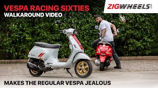 Vespa Racing Sixties Walkaround  BS6 Updates Style Features amp More  ZigWheelscom [upl. by Lichtenfeld]