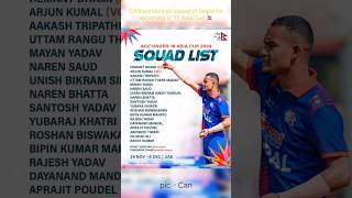 CAN announces squad of Nepal for upcoming U19 Asia Cup 🇳🇵NepalCricket ACC FutureStars [upl. by Chapa792]