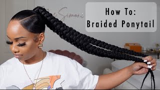 How To Sleek Ponytail With 3 Braids  Beginner Friendly [upl. by Adnirol990]