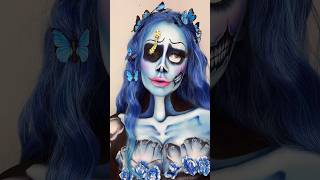 Corpse bride makeup tutorial 💍💀🩵 corpsebride corpsebridemakeup halloweenmakeuplook [upl. by Lledualc]