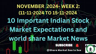 INDIAN SHARE MARKET EXPECTATIONS NOV WEEK2 10 IMPORTANT NEWS111124 TO 151124 niftyrange [upl. by Tatum]