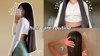 my hair care routine for long and healthy hair 🛁 [upl. by Rammus]