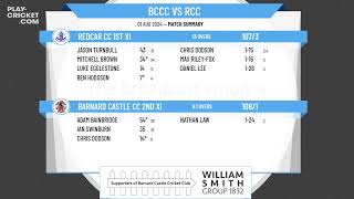 Barnard Castle CC 2nd XI v Redcar CC 1st XI [upl. by Ateiram525]