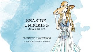 Planners Anonymous Subscription Kit  Seaside Unboxing [upl. by Ylrad]