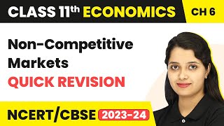 Class 11 Economics Chapter 6  NonCompetitive Markets  Quick Revision [upl. by Annohsak]