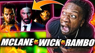 I WASNT READY  John Wick vs John Rambo vs John McClane Epic Rap Battles Of History REACTION [upl. by Celene]