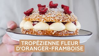 Tarte tropézienne fleur dorangerframboise  Yann Couvreur [upl. by Brennen]