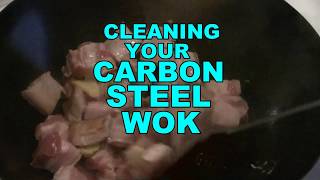 Clean Your Wok The Easy Way Cleaning A Carbon Steel Wok [upl. by Hallock]