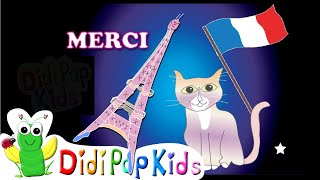 Merci Oui Oui S’il Vous Plaît learn simple French  Cricket Song by DidiPop Kids [upl. by Anavas]