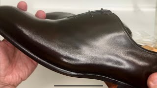 A Few Fair Shoes  Santoni RTW Polished Brown Leather Whole Cut Oxford [upl. by Breger948]