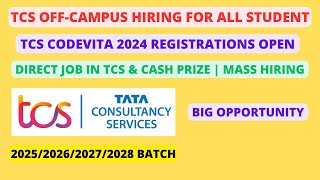 TCS Off Campus Hiring 2024  TCS CodeVita  Any Students Eligible  No  Criteria [upl. by Nnylarat133]