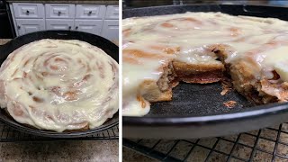 Homemade Giant Cinnamon Roll  Making Cinnabon Cinnamon Rolls At Home  Cinnamon Roll Cake [upl. by Adnoel254]