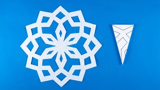 Simple snowflake paper cutting  How to make a snowflake out of paper ❄ [upl. by Auoh]