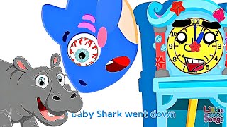 THE HIPPO BLOCK THE SHARK TO PROTECT CLOCK  HICKORY DICKORY DOCK [upl. by Tniassuot]