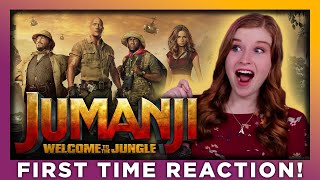 JUMANJI WELCOME TO THE JUNGLE 2017  MOVIE REACTION  FIRST TIME WATCHING [upl. by Roze]