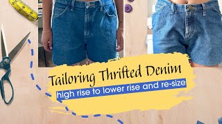 tailoring thrifted denim shorts with my home Juki sewing machine [upl. by Tahp781]