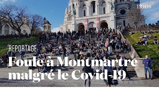 Malgré les consignes contre le coronavirus un dimanche comme les autres à Montmartre à Paris [upl. by Catima]