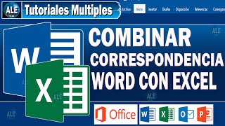 Como Combinar Correspondencia Word con Excel ✔ [upl. by Jegar]