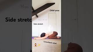 childpose sidestretch yogapractice lowerbackrelief [upl. by Hurleigh]