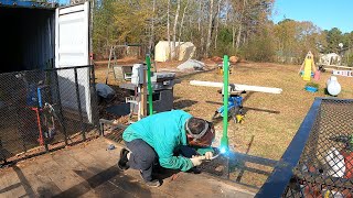 Welding Weed Trimmer Racks amp Repairs On Landscape Trailer [upl. by Yblehs581]