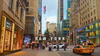 A Day Out in Manhattan  Fifth Avenue Rockefeller Centre  New York Walking Tour in 4K [upl. by Elvina937]