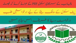 How To Apply For Pef Schools  How To Become PEF School Owner  Schools are Going To Privatization [upl. by Arraet]