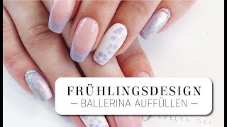 Gelnägel  Ballerina auffüllen mit Frühlingsdesign [upl. by Oisor]