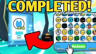 COMPLETED Pet Collection amp MAX PETS EQUIPPED in Pet Simulator X [upl. by Ozneral404]