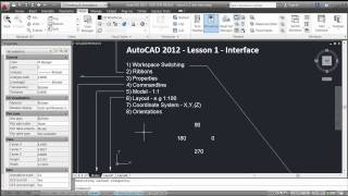 AutoCAD 2012  Lesson 1  Interfacemp4 [upl. by Jayme]