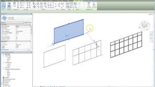 Revit Lesson 13  Curtain Walls Grid Lines And Mullions [upl. by Korwin]