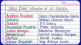 New chief ministers of all state  all state chief minister  All 30 Chief Ministers of India [upl. by Alamak723]