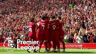 Dominik Szoboszlais volley gives Liverpool lead v Aston Villa  Premier League  NBC Sports [upl. by Ecinnej]