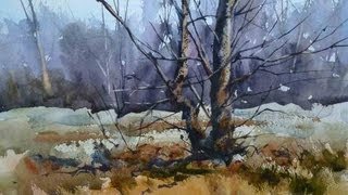 Painting Trees in Watercolour [upl. by Ydnew817]