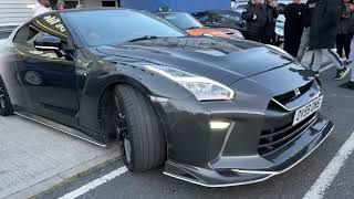 Nissan GTR Crazy Exhaust Flames with Custom Carbon Fibre Long Bumper [upl. by Longawa]