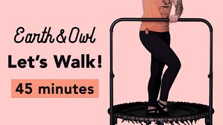 Rebounder Walk Workout Seniors amp Beginners Low Impact Earth and Owl Rebounding 45 Minutes [upl. by Anaeed]