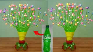 How to Make a Plastic Bottle Flower Vase Craft IdeasGuldasta Banane ka TarikaGuldasta Craft Ideas [upl. by Castora]