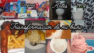 TRANSFORMACIÓN DE MI BAÑO 🤩🤩ya pusieron las cerámicas les muestro el proceso 🙏👋🇩🇴 [upl. by Nnyla]