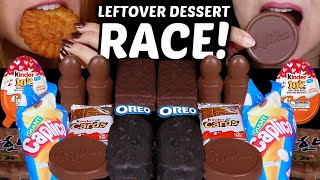 ASMR LEFTOVER DESSERT RACE MILKA CHOCO WAFERS OREO ICE CREAM BARS KINDER JOY EGGS BIG YAKGWA 먹방 [upl. by Otte]