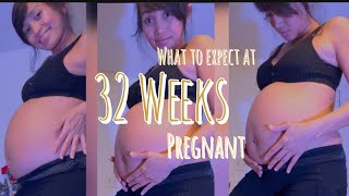 Week 32 Pregnancy Bump I Week by Week Pregnancy Transformation [upl. by Airan489]