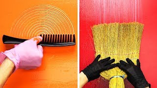 23 WALL PAINTING IDEAS USING ORDINARY THINGS [upl. by Wymore]