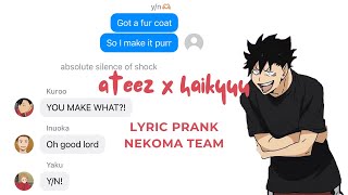 Haikyuu Texts  Work by ATEEZ lyric prank yn being a menace again haikyuu [upl. by Obla527]