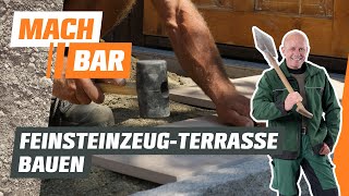 FeinsteinzeugTerrasse bauen in gebundener Bauweise  OBI [upl. by Burns]